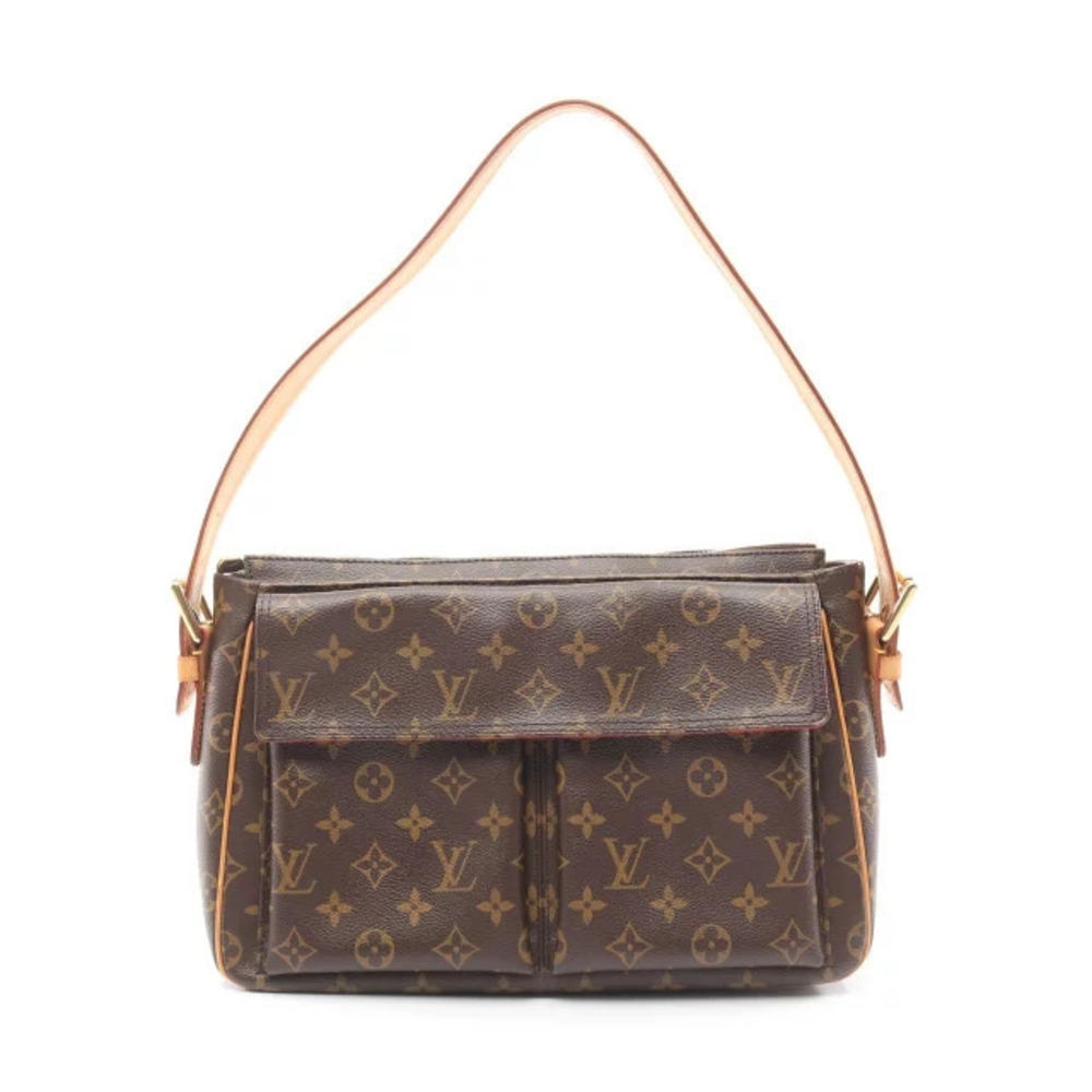 Louis Vuitton Vivacite Shoulder Bag Canvas Leather Monogram Brown